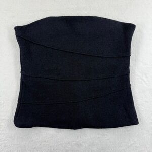 Zara Knit Strapless Top Black Textured Bandage Bodycon Party Cocktail‎ Large